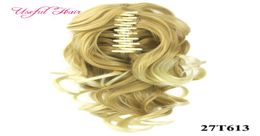 Valentines beauty Ponytail claw clip hair extension Short Ponytails Curly Synthetic Hair Pony Tail Hairpiece Claw Ponytail for bla1873198