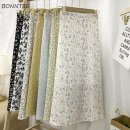 Skirts Skiing Women in 7 Colours Sweet Summer Retro Women Harajuku Students in Line A Basic Flowers Arrival Holiday Soft Faldas Midi 230329