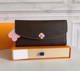 Fashion designer wallets luxury Emilie purses womens envelope wallet high-quality flower letter credit card holders ladies trendy money clutch bags with box