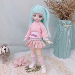 Doll Bodies Parts BJD Girl s 30cm Kawaii 6 Points Joint Movable s With Fashion Clothes Soft Hair Dress Up Toys Birthday Gift 230329