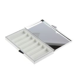 Wholesale 50PCS Blank Rectangle Pill Boxes Metal Pills Container 7 Grids Mini Portable Travel Case dh11