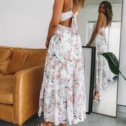 Casual Dresses Vintage Streetwear Sexy Women Cottagecore Dress Spring Summer Floral Sling Woman High Waist Fit Body Clothes V Neck