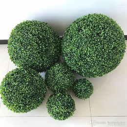 Decorative Flowers 2PCS Large Size Green Artificial Plant Ball Topiary Tree Boxwood Wedding Party Home Outdoor Decoration Plants Plastic