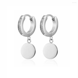 Hoop Earrings Stainless Steel Fashion Delicate Zircon Stone Women Tag Ear Jewelry Gift For Him