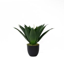 Decorative Flowers Nordic Home Decor Item Agave Plant Artificial Green Decoration Pieces Potted Succulent Fake Plants