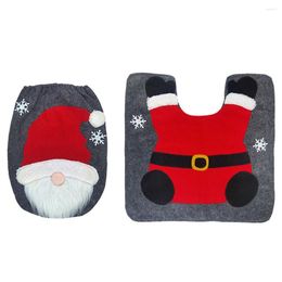 Toilet Seat Covers Christmas Lid Decorative Cover Protector Apartment Dorm Cartoon Style Bathroom Mat Indoor Festival Decoration