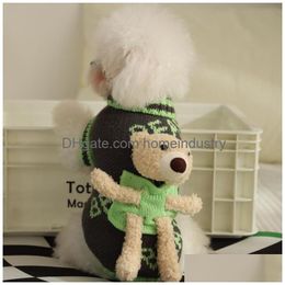 Dog Apparel Cute Winter Pet Bear Sweater Autumn And Pomeranian Teddy Small Drop Delivery Home Garden Supplies Dhg1Q