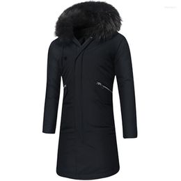 Men's Down 2023 Cotton Style High Quality Jacket Men Winter Fashion Black Long Warm Regular Parkas And Coats Hooded Plus Size M-4XL