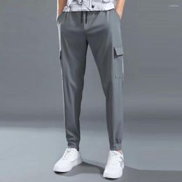 Men's Pants Casual Cargo Men's Wide Leisure Bunched Slim Multi-pockets Joggers Trousers Straight Leg Loose Slacks M-4XL