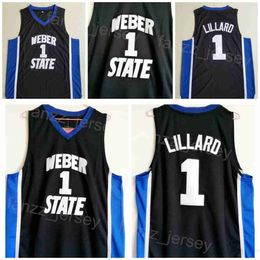 Weber State College Damian Lillard Jerseys 0 Men Basketball University Shirt All Stitched Team Colour Black For Sport Fans Breathable Pure Cotton Sewn On Sale NCAA