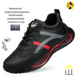 Dress Shoes Safety Waterproof Mens Steel Toe Boots Work Security Footwear AntiSmashing NonSlip Construction Sneakers 230329