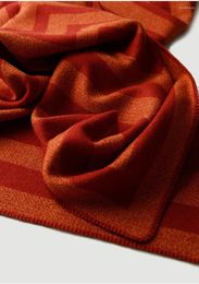 Blankets Orange Wool Blanket Shawl 120 130cm Striped Warm Jacquard Sofa Throw Bed Cover El Office Nap