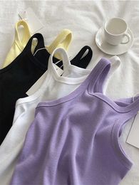 Women's Tanks Camis 2023 Women Tank Tops Sexy Cropped Top Female Women Summer Camisole Camis Black White Sport Clothes For Women P230519