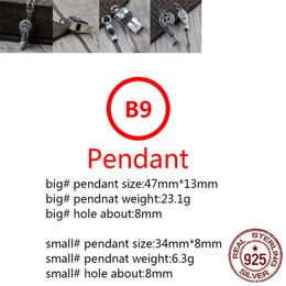 B9 S925 Sterling Silver Pendant Personalized Fashion Whistle Boat Anchor Net Red Punk Street Dance Style Jewelry Gift for Lovers