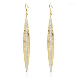 Dangle Earrings Gold Color Leaf Trendy For Women Matte Long Geometric Drop Statement Fashion Jewelry