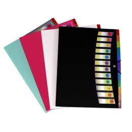 Portable 12 Pockets A4 File Folder Students Test Paper Folders Plastic Waterproof Document Classification Bag 4 Colours Office Stationery Storages HY0130