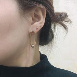 Stud Earrings Simple Geometric Gold Colour Ball Point Square Shape For Women Girl Clip Chic Modern Everyday Jewellery