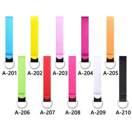 Neoprene Wristband Keychains Party Favour Solid Colour Long Strip Keychain Pendant Key Decoration Key Chain Keyring