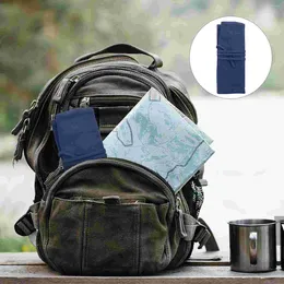 Storage Bags Chef Roll Bag Cutlery Holders Cloth Portable Carrier Wrap For Outdoor Hiking Camping ( Dark Blue )