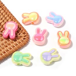 Loose Beads for Bracelets Necklace Rabbit Head Pink Colour Jewellery Making Cute Acrylic Fashion Diy Women Kids Handwork Making Accessories