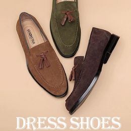 British Men's Brown Chocolate Tassel Style Oxford Shoes Moccasins Wedding Prom Homecoming Party Footwear Zapatos Hombre D2H4