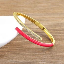 Bangle AIBEF High Quality Trend Fashion Open Adjustable Bracelet Decoration Jewellery Copper CZ Accessories Friend Woman Gift