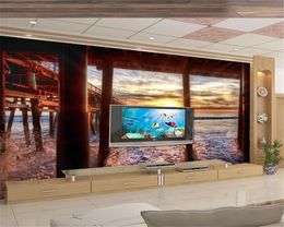 Wallpapers 3d Wallpaper For Kitchen Sunset Light Sea Scenery Landscape Simple Background Wall Living Room Bedroom Exquisite