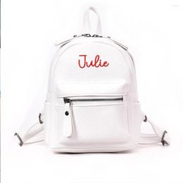 Backpack Women's PU Mini Outdoor Shoulder Bag Custom Name Gift Bridesmaid Wedding Gifts With Embroidered