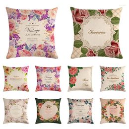 Pillow Nordic Spring Flower Blossom Floral Wreath Decoration Covers Art Sofa Throw Cover Pillowcase ZY1085