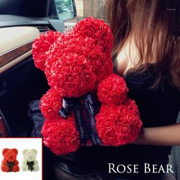 Decorative Flowers Artificial Roses Teddy Bear Girlfriend Anniversary Valentine's Day Gift Birthday Present For Wedding Party Decoration