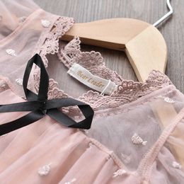 Girl's Dresses Bear Leader Girls Dress New Summer Mesh Girls Clothes Pink Applique Princess Dress Children Summer Clothes Baby Girls Dress