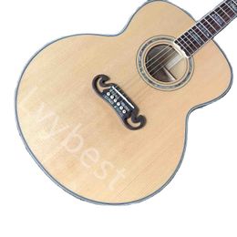 Lvybest Custom Flamed Maple Top Jumbo 43 Inches Acoustic Guitar in Natural Colour HAS IN STOCK GUITARS