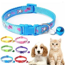 Dog Collars Chihuahua Bone Adjustable With Bells Polyester Buckle Cat Accessories Pet Supplies Necklace