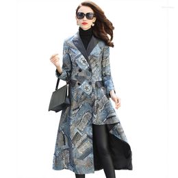 Women's Leather Genuine Jacket Real Sheepskin Coat Spring Autumn Slim Print Women Korean Trench