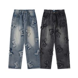 Men's Pants HISTREX Jeans Men Y2K Straight Trousers Blue Denim Fashion Clothes Hip Hop Loose Streetwear 230329
