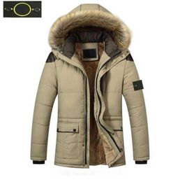 a2 plus size coat Men's stone brand island jacket designer down is land winter thickening outdoor windproof warm large fur collar