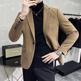 Men's Suits Brand Clothing Casual Blazer Men Jackets Tuxedo Long Sleeve Single Button Lapel Slim Suit Blazers Outwear Coat S-4XL