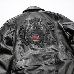 Brand Jacket A2 Air Force Flight Layer Of Cowhide Leather Jacket Back With Horse Embroidery The Italian Flag Bomber Jackets Waterproof W 3766