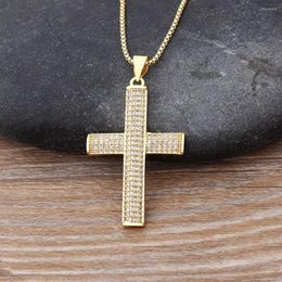 Pendant Necklaces AIBEF Luxury Crystal Cubic Zirconia Chain For Women Cross Design Wedding Party Engagement Jewelry Drop