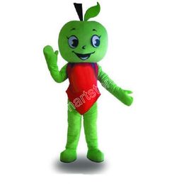 Professional Green Apple Mascot Costumes Animated theme Cartoon mascot Character Halloween Carnival party Costume