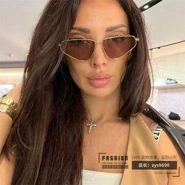 F Letter Sunglasses fund family metal cat's eye style ins fashion versatile sunglasses star net red same 40068