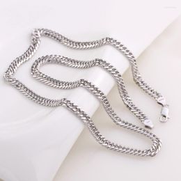 Chains Luxury 925 Sterling Silver Classic Chain Necklace For Men Fine Jewelry Length 50cm Necklaces Width 4/5/6mm NecklaceChains