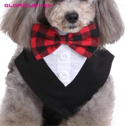 Dog Collars GLORIOUS KEK Tuxedo Bandana Formal Collar With Bowtie Adjustable Cute Pet Neckerchief For Wedding Party&Birthday Scarf