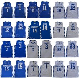 Kentucky Wildcats Jersey College Basketball Devin Booker 1 Tyrese Maxey 3 Tyler Herro 14 Karl-Anthony Towns 12 John Wall 11 Davis 23 Demarcus Cousins ​​15 Sying NCAA