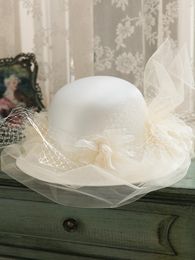 Headpieces 2023 Fashion Evening Party Hat Women Bridal Tulle Net Wedding Accessories