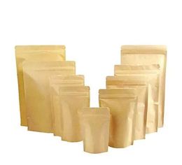 Kraft Paper Sealing Pouch with Aluminium Foil Inside Food Tea Snack Coffee Storage Resealable Bags Pouch