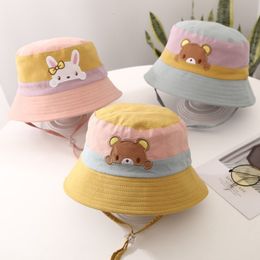 Caps Hats Cute Bunny Cap for Boy Girl Cartoon Bear Toddler Fisherman Hat Spring Summer Outdoor Panama Sun 15Y 230328