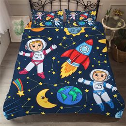 Bedding Sets 3D Space Duvet Cover Pillow Cover Children Cartoon Bed Cover Children Duvet Cover Single Bed Cover 230329