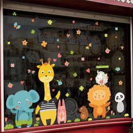 Window Stickers Glass Children Room Layout Self-adhesive Wallpaper Kindergarten Wall Decoration Bedroom Cartoon