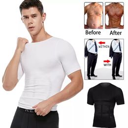 Men's Body Shapers Shaping Shirt Correction Poster Men's Abdominal Control Model Sports Compression Tank Top Elastic Slim Underwear M-XL 230329